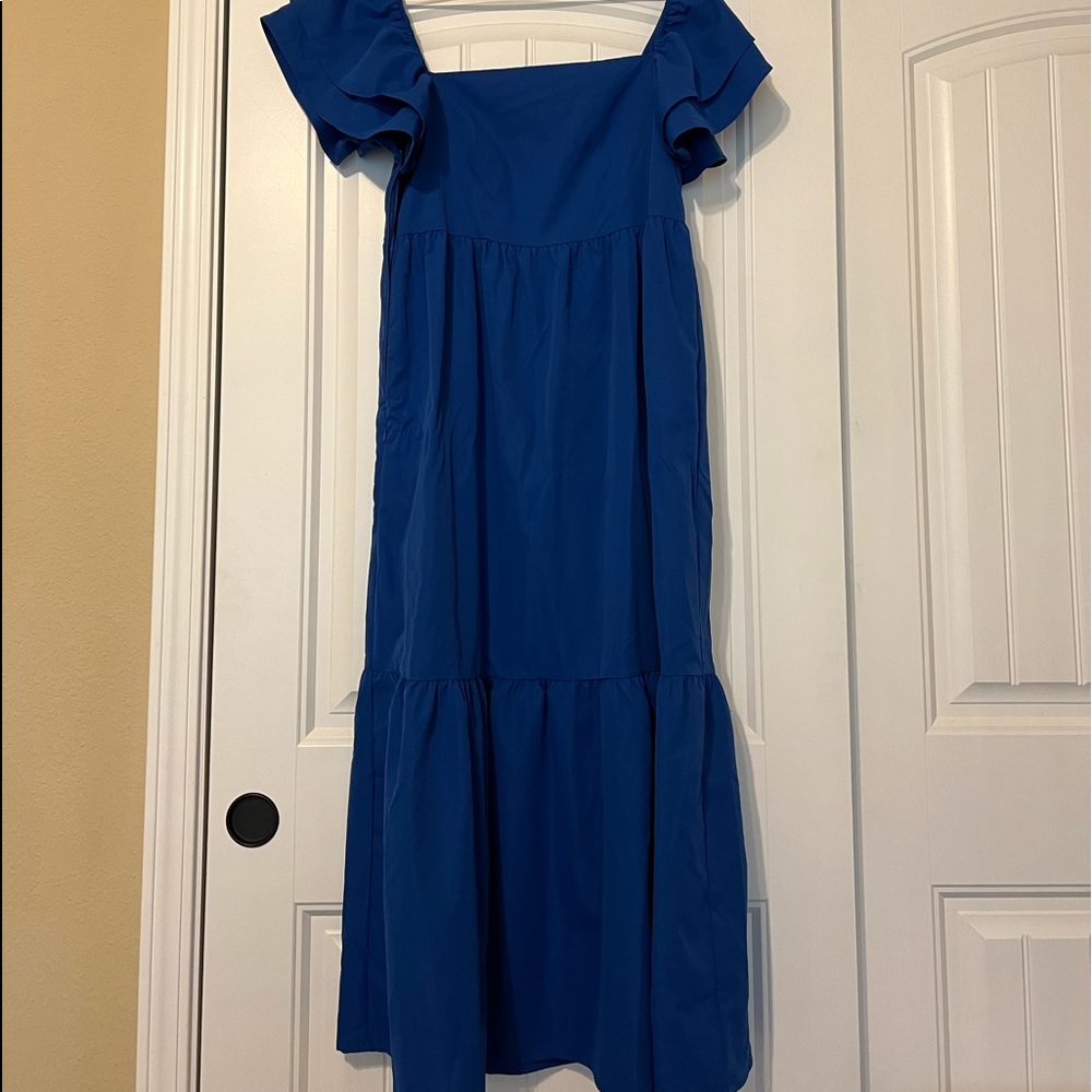 Beautiful blue off the shoulder OR on shoulder dress